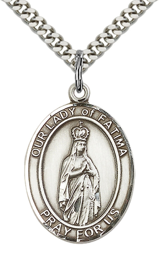 Sterling Silver O/L of Fatima Pendant