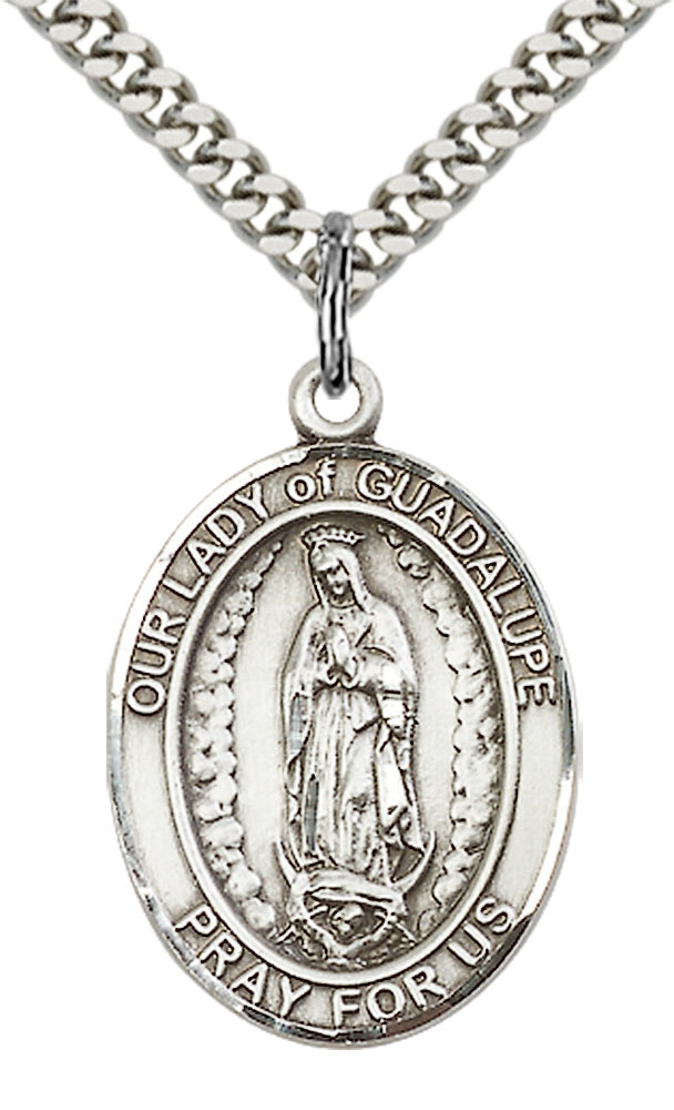 Sterling Silver O/L of Guadalupe Pendant