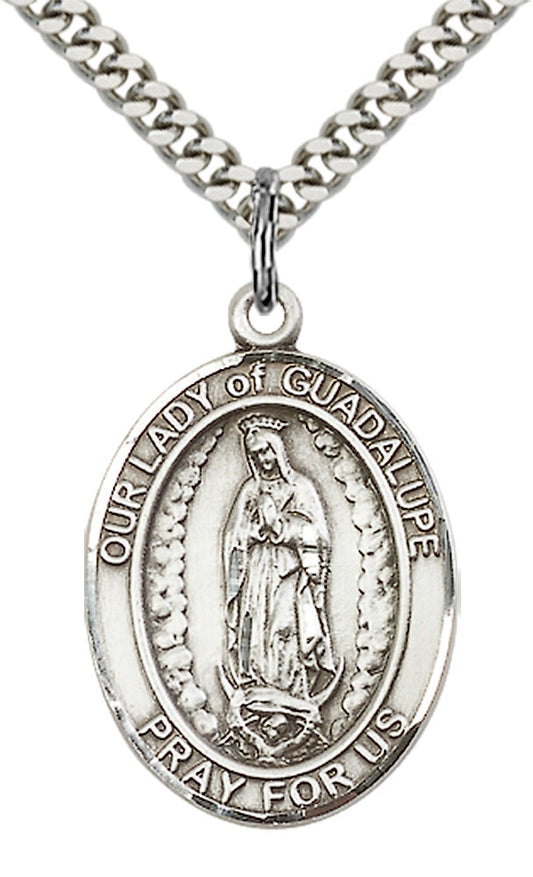 Sterling Silver O/L of Guadalupe Pendant