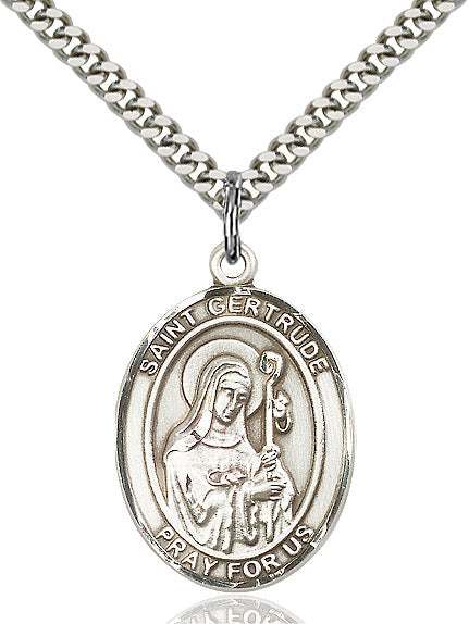 Sterling Silver St. Gertrude of Nivelles Pendant