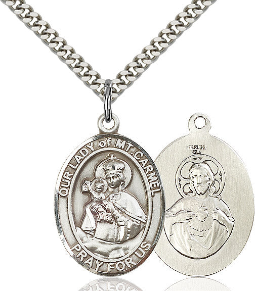Sterling Silver O/L of Mount Carmel Pendant