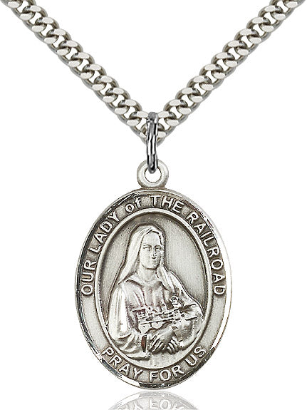 Sterling Silver O/L of the Railroad Pendant