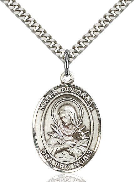 Sterling Silver Mater Dolorosa Pendant