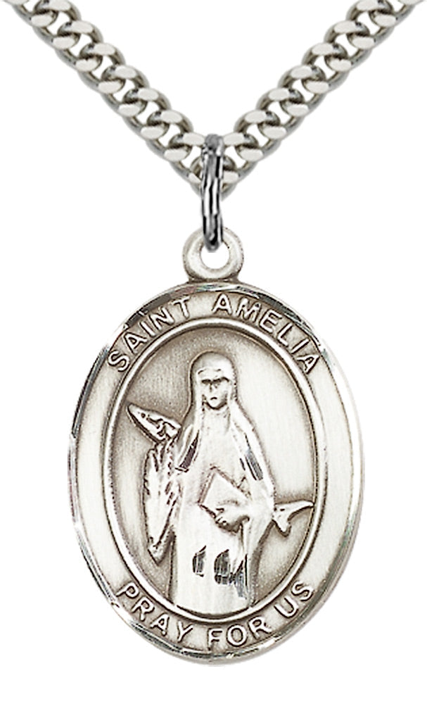 Sterling Silver St. Amelia Pendant