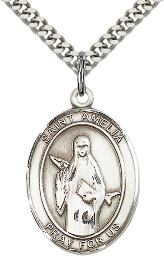 Sterling Silver St. Amelia Pendant
