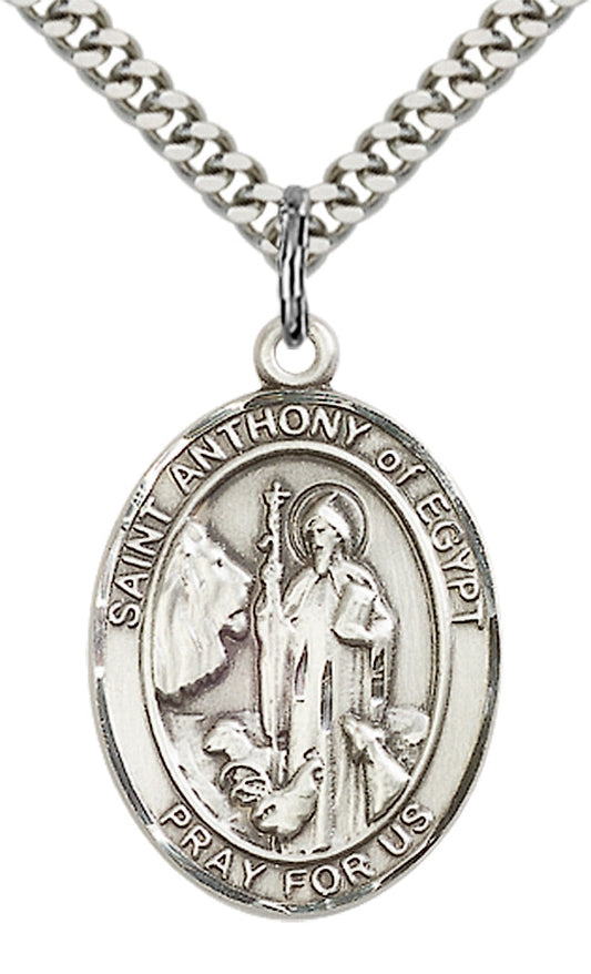 Sterling Silver St. Anthony of Egypt Pendant