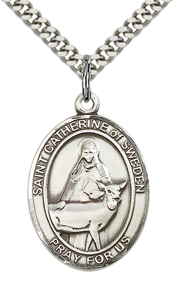 Sterling Silver St. Catherine of Sweden Pendant