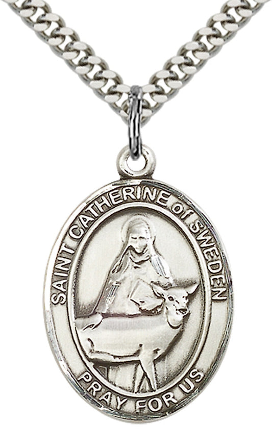 Sterling Silver St. Catherine of Sweden Pendant