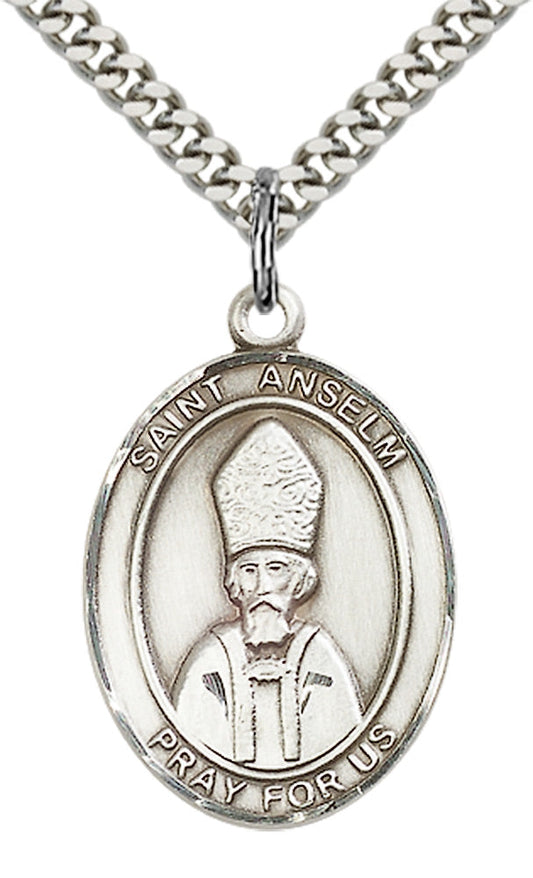 Sterling Silver St. Anselm of Canterbury Pendant