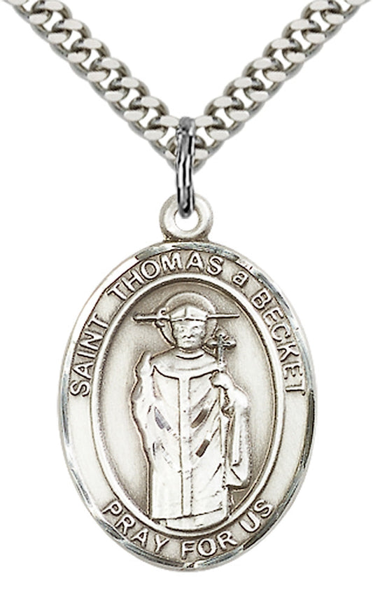 Sterling Silver St. Thomas A Becket Pendant