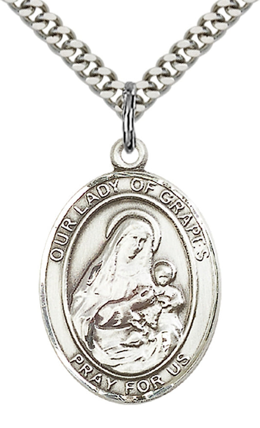Sterling Silver O/L of Grapes Pendant