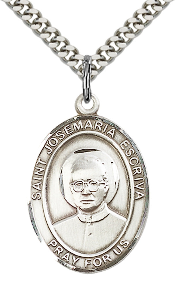 Sterling Silver St. Josemaria Escriva Pendant