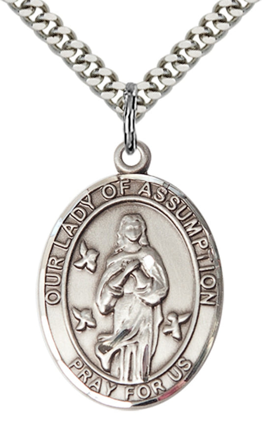 Sterling Silver O/L Of Assumption Pendant