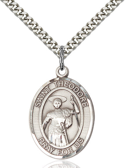 Sterling Silver St. Theodore Stratelates Pendant