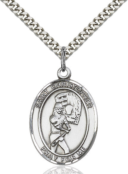 Sterling Silver St. Christopher/Softball Pendant