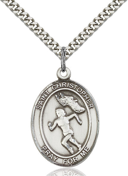 Sterling Silver St. Christopher/Track&Field Women