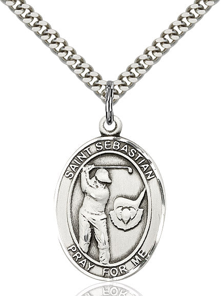 Sterling Silver St. Sebastian / Golf Pendant
