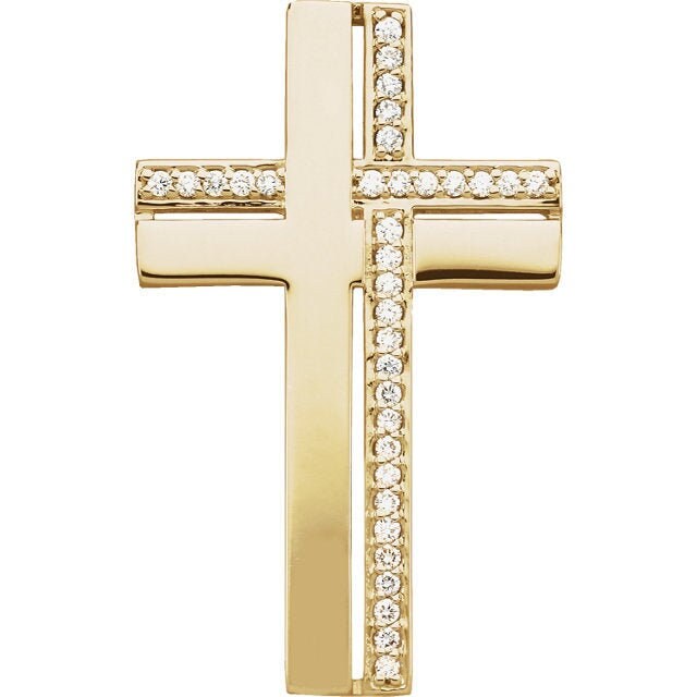 Yellow 1/4 CTW Diamond Cross Pendant