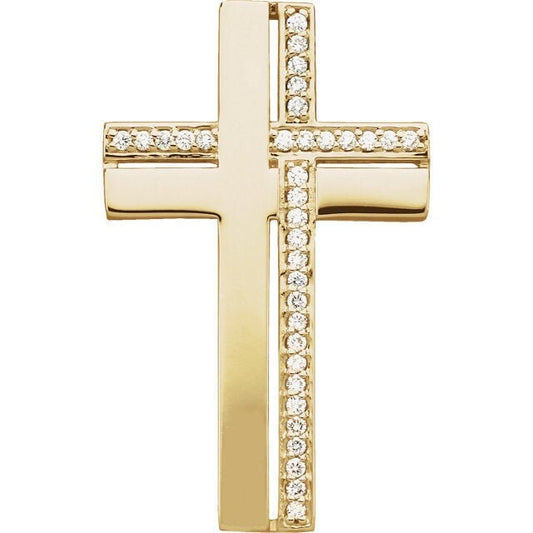 Yellow 1/4 CTW Diamond Cross Pendant