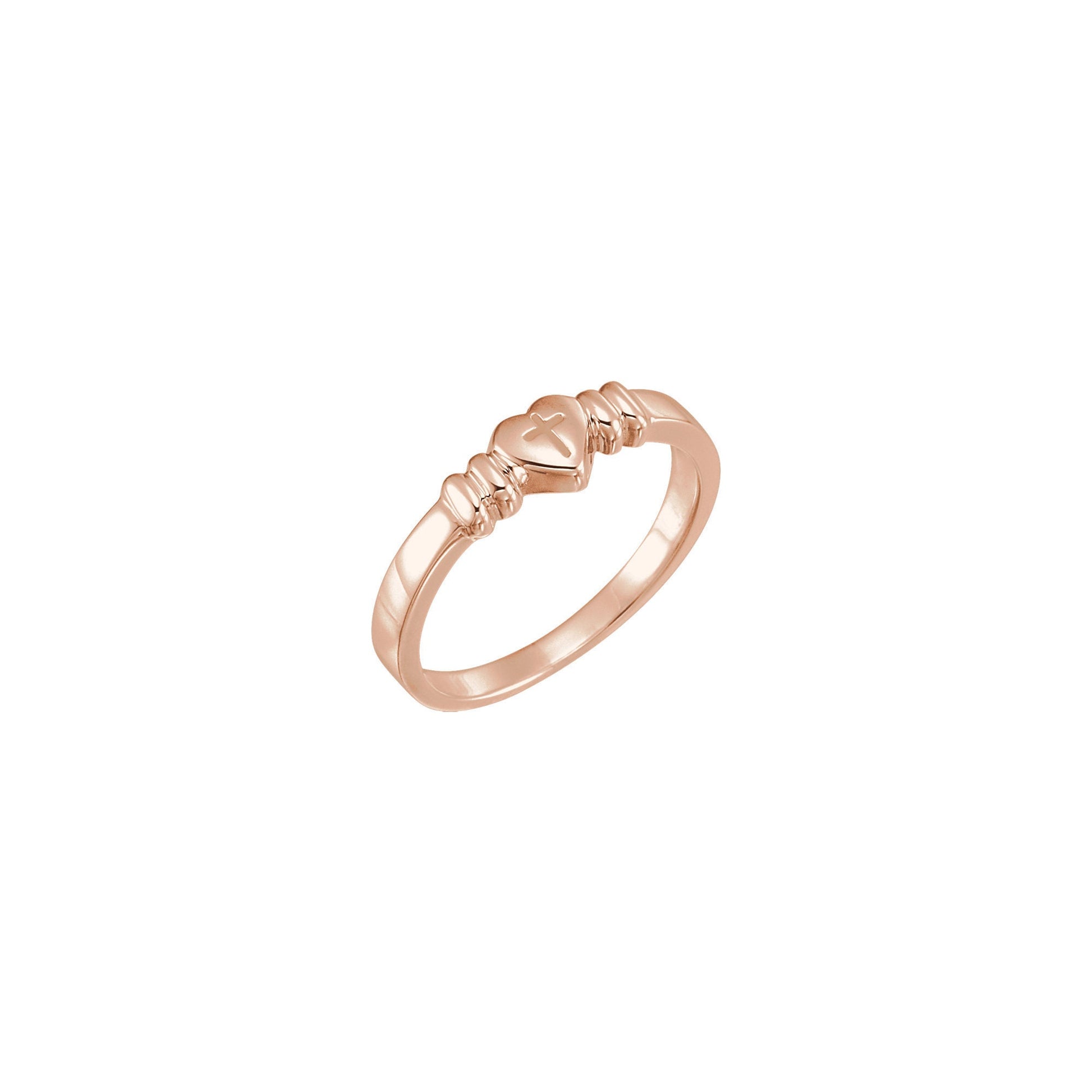 Rose Heart with Cross Chastity Ring