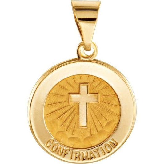 Yellow 15 mm Round Hollow Confirmation Medal