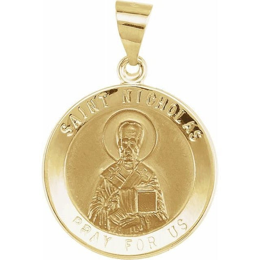 Yellow 18 mm Round Hollow St. Nicholas Medal