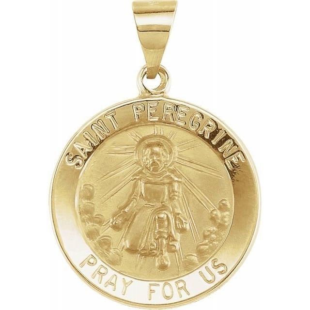Yellow 18 mm Round Hollow St. Peregrine Medal