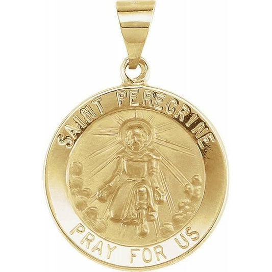 Yellow 18 mm Round Hollow St. Peregrine Medal