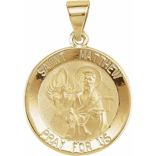 Yellow 18 mm Round Hollow St. Matthew Medal