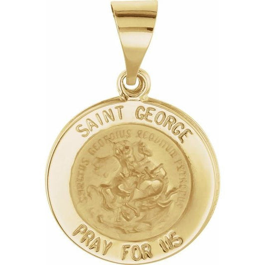 Yellow 18.25 mm Round Hollow St. George Medal