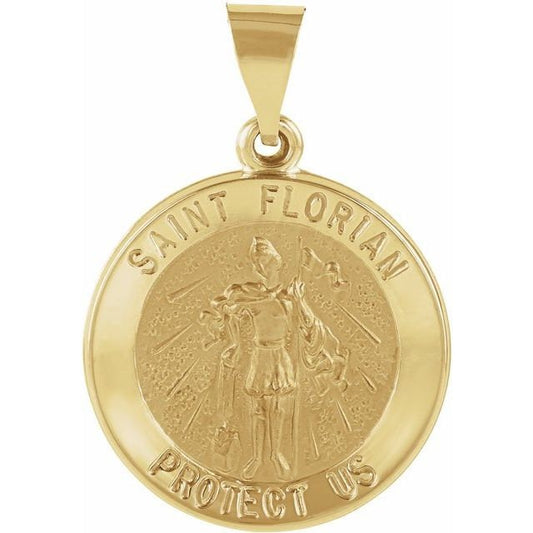 Yellow 18 mm Round Hollow St. Florian Medal
