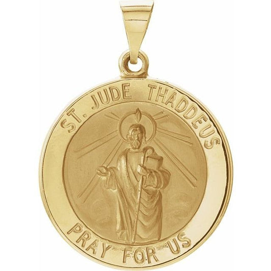 Yellow 22 mm Hollow Round St. Jude Medal