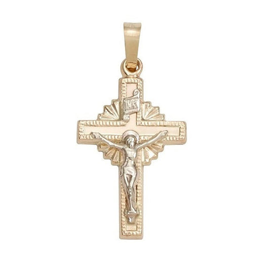 '- Two Tone Crucifix - 1/2" X 1"