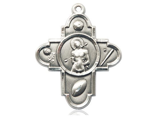 5-Way St Sebastian Sports Sterling Silver Pendant Only