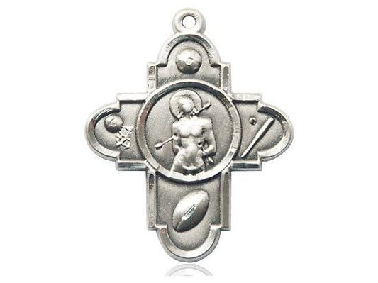 5-Way St Sebastian Sports Sterling Silver Pendant Only