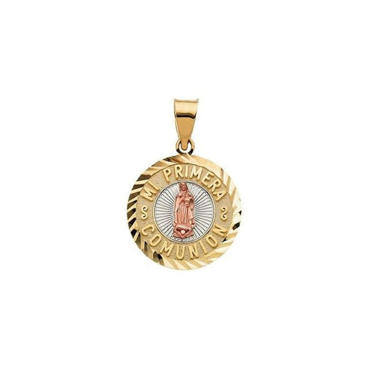 Yellow & Rose 23x15 mm Mi Primera Communion (1st Holy Communion) Medal
