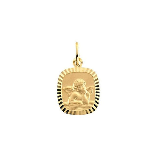 Yellow 12x11 mm Cherub Angel Medal