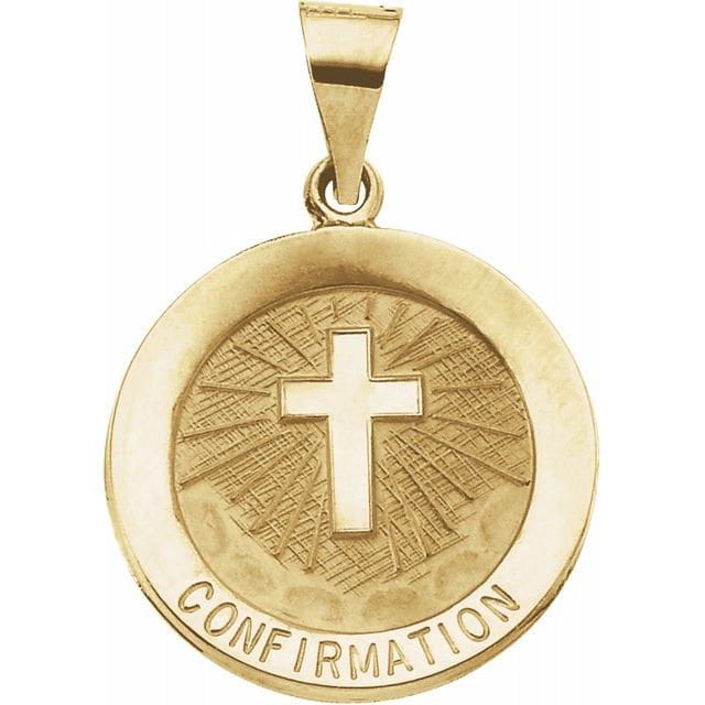 Yellow 18 mm Hollow Confirmation Medal