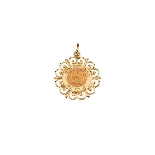 Yellow 18.5 mm Altagracia Holy Family Pendant Medal