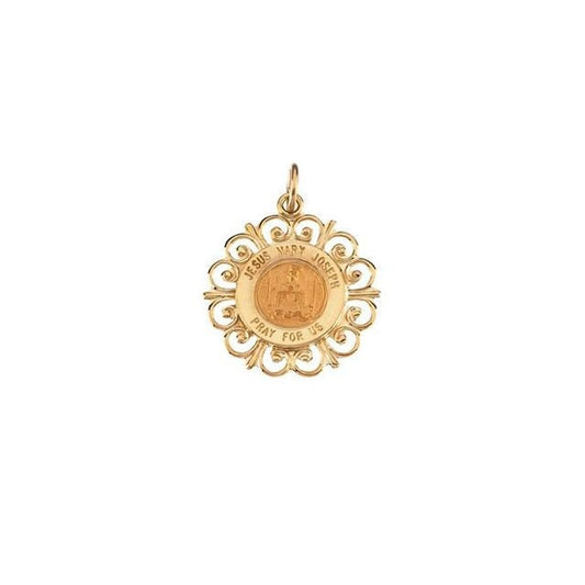 Yellow 18.5 mm Altagracia Holy Family Pendant Medal