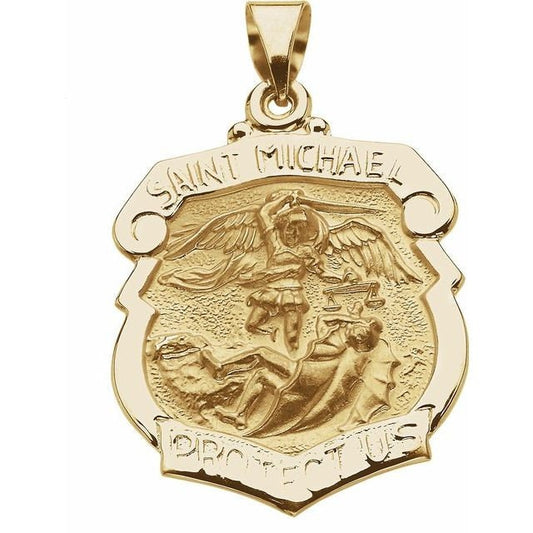Yellow 25x21.5 mm Hollow St. Michael Medal