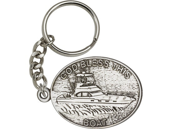 God Bless This Boat Keychain