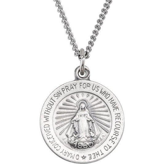 Religous Medal with 18" Curb Chain