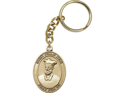 St. Philip Neri Keychain Gold Finish