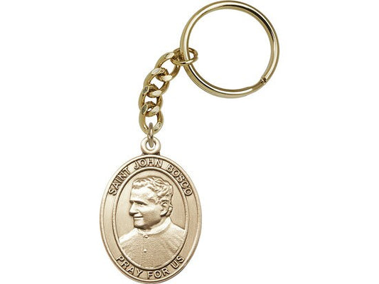 St. John Bosco Keychain Gold Finish