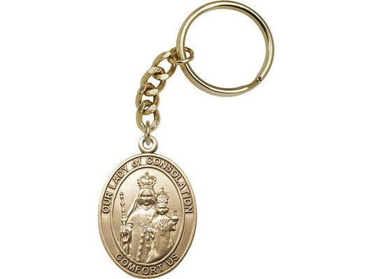 Our Lady of Consolation Keychain Gold Finish