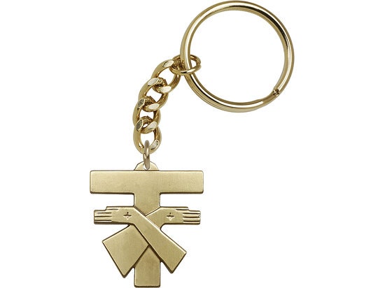 Franciscan Cross Keychain Gold Finish