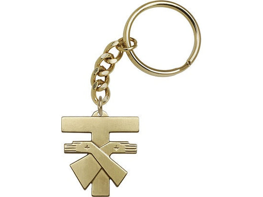 Franciscan Cross Keychain Gold Finish