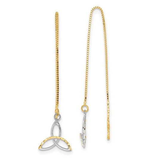 Box Chain Celtic Knot Threader Earrings