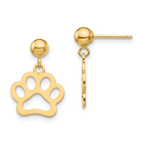 Dog Paw Dangle Earrings